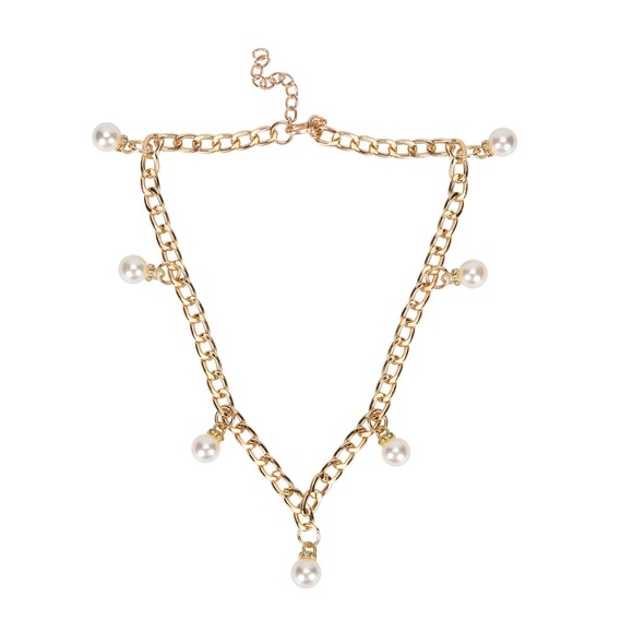 Red Sparkling Clutch Bag, Pearl Station Bracelet and Necklace - Picture 7 of 7